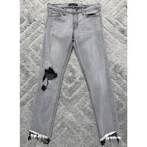 FLYING MONKEY Jeans Womens 29 Jeans Gray Denim Ripped Distress Mid Rise 29x27